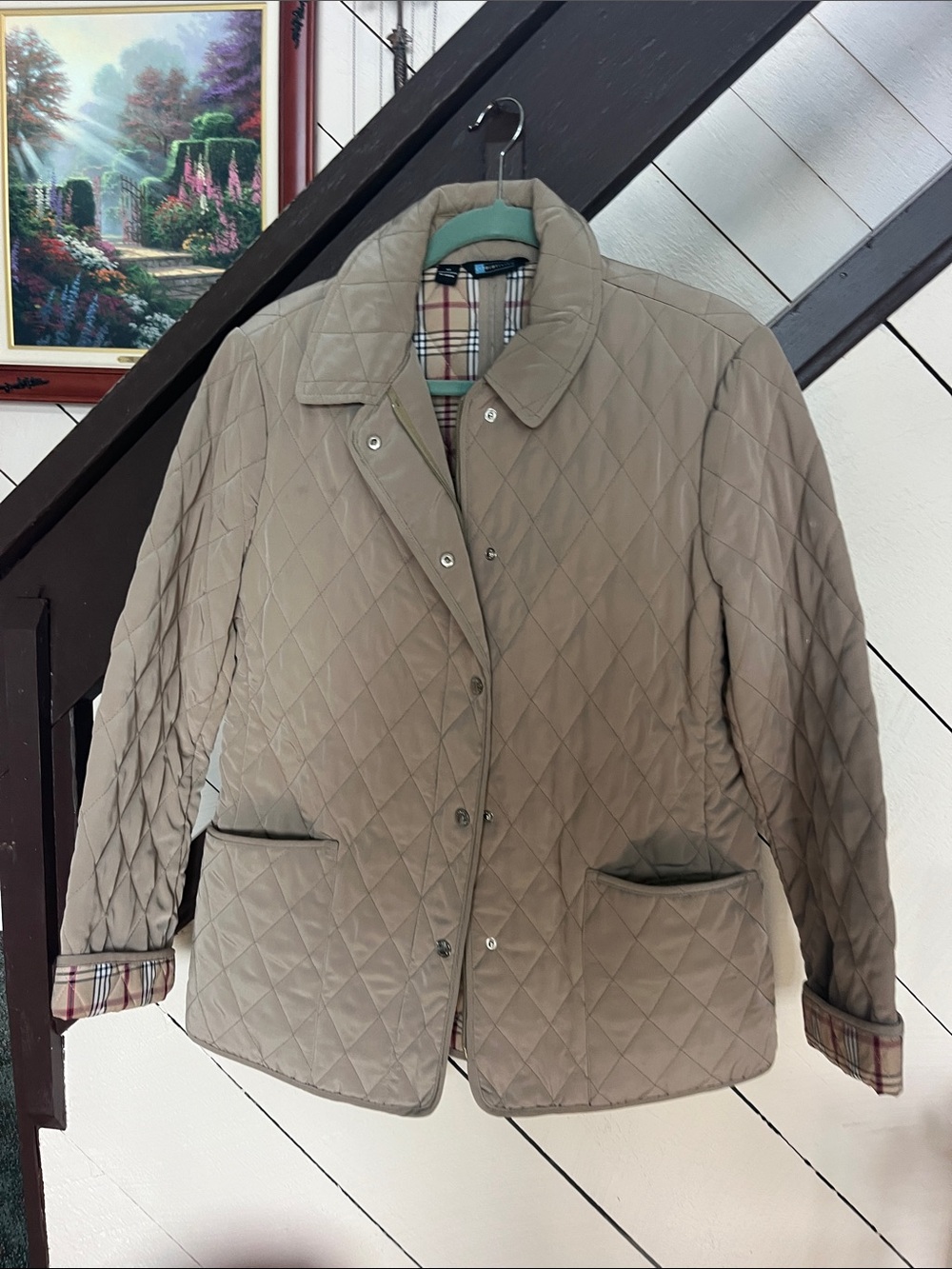 Relativity Beige Diamond-Quilted Puffer Jacket